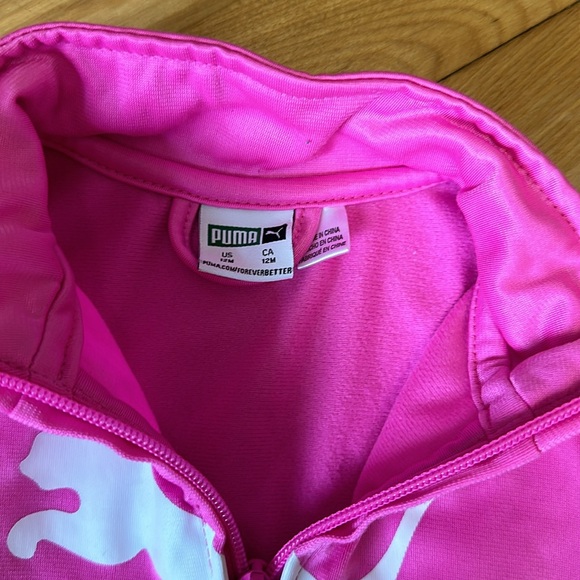 Baby Girl Puma Zip up Sweater Pink Size 12 Months - Picture 2 of 7